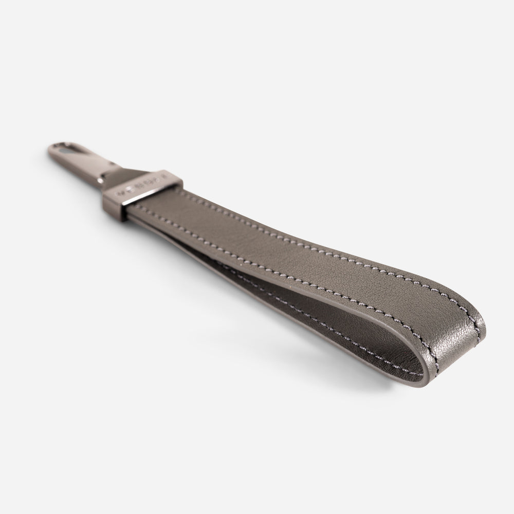 Leather Loop Pull in Grey
