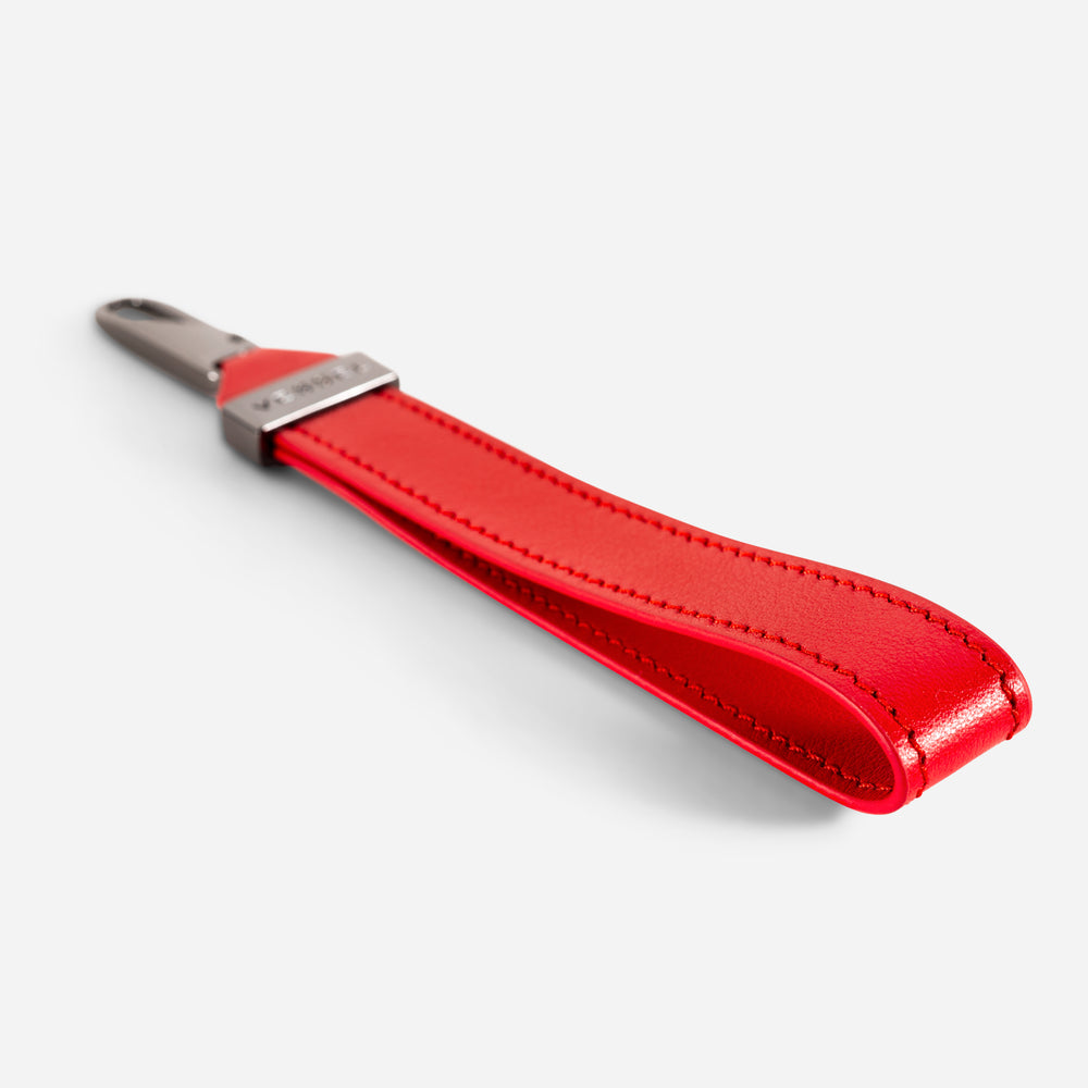 Leather Loop Pull in Crimson