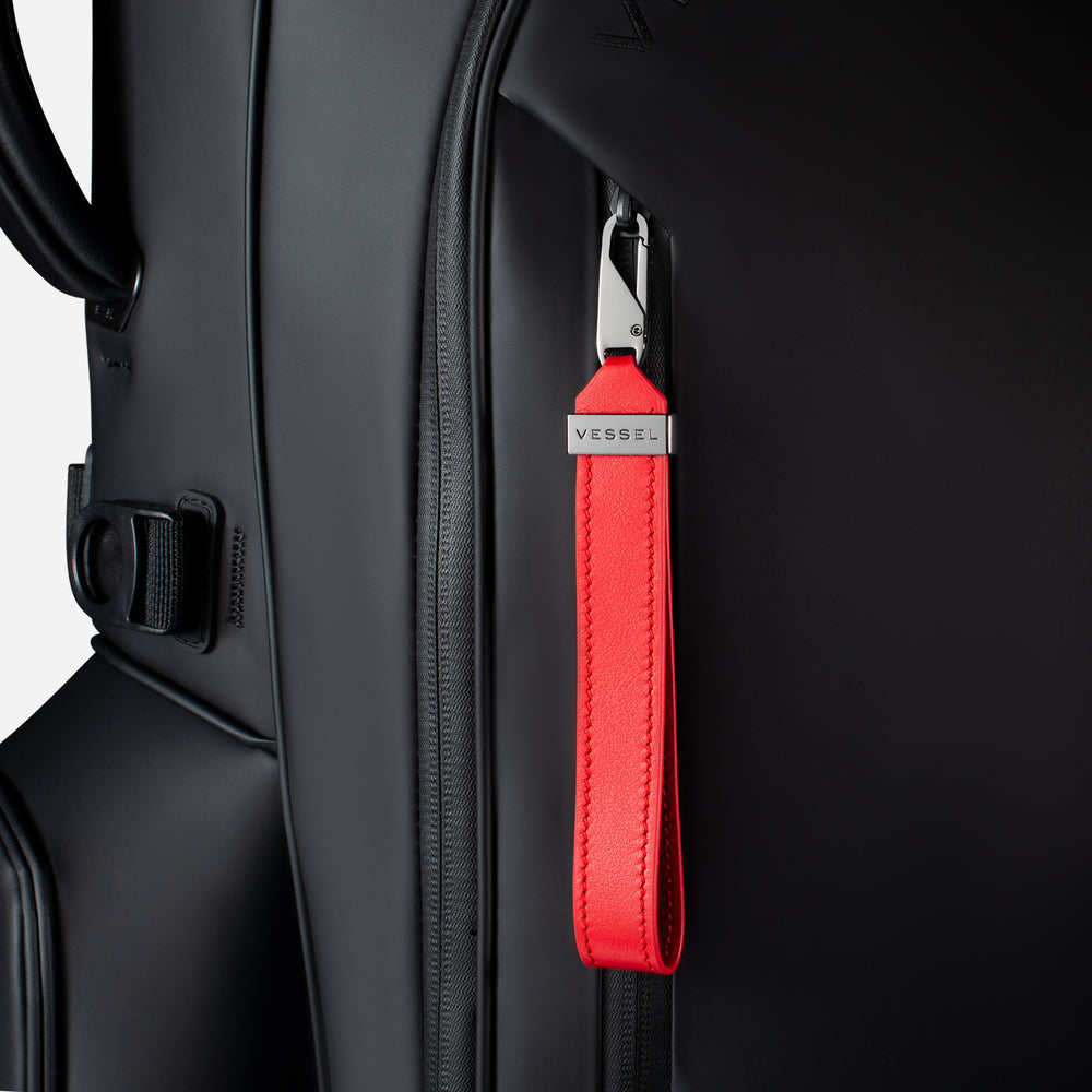 Leather Loop Pull in Crimson