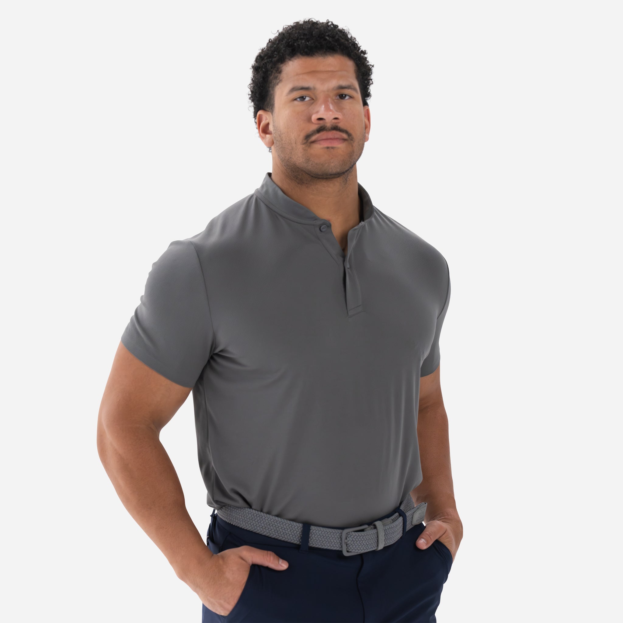 Performance Blade Collar Polo - Charcoal