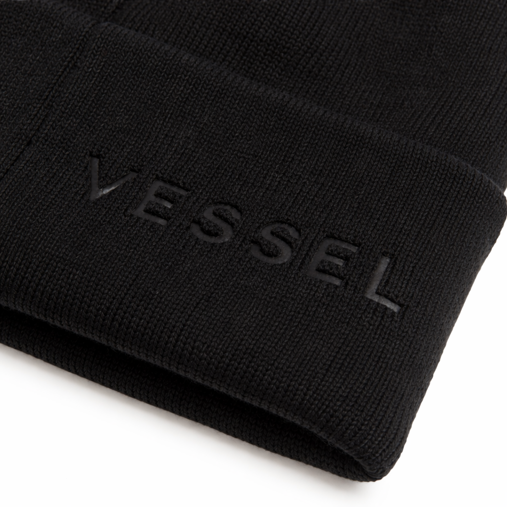 Vessel Beanie Hat in Black