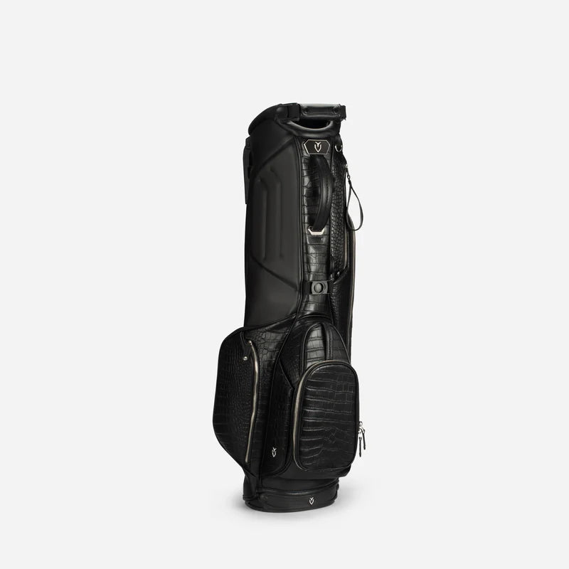 Sunday IV Leather Stand in Croc Black Leather