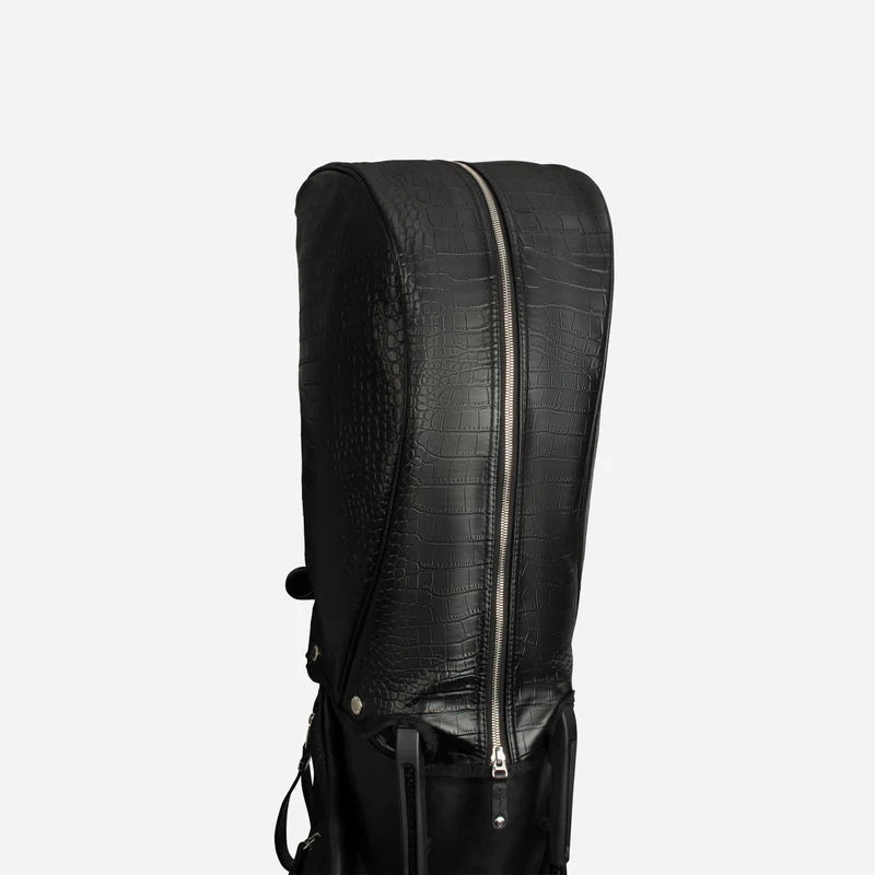Sunday IV Leather Stand in Croc Black Leather