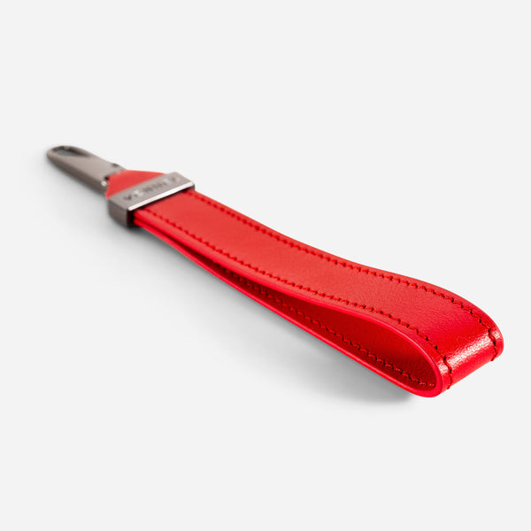 Leather Loop Pull in Crimson