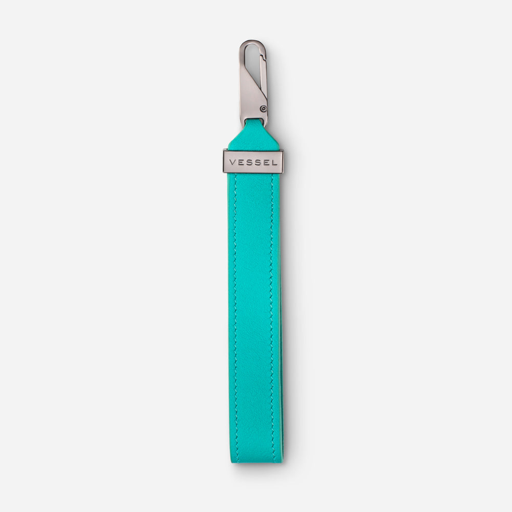 Leather Loop Pull in Teal