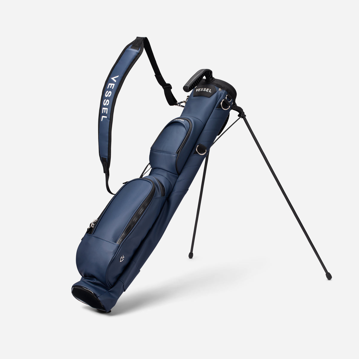 Pencil Stand Bag in Pebbled Navy