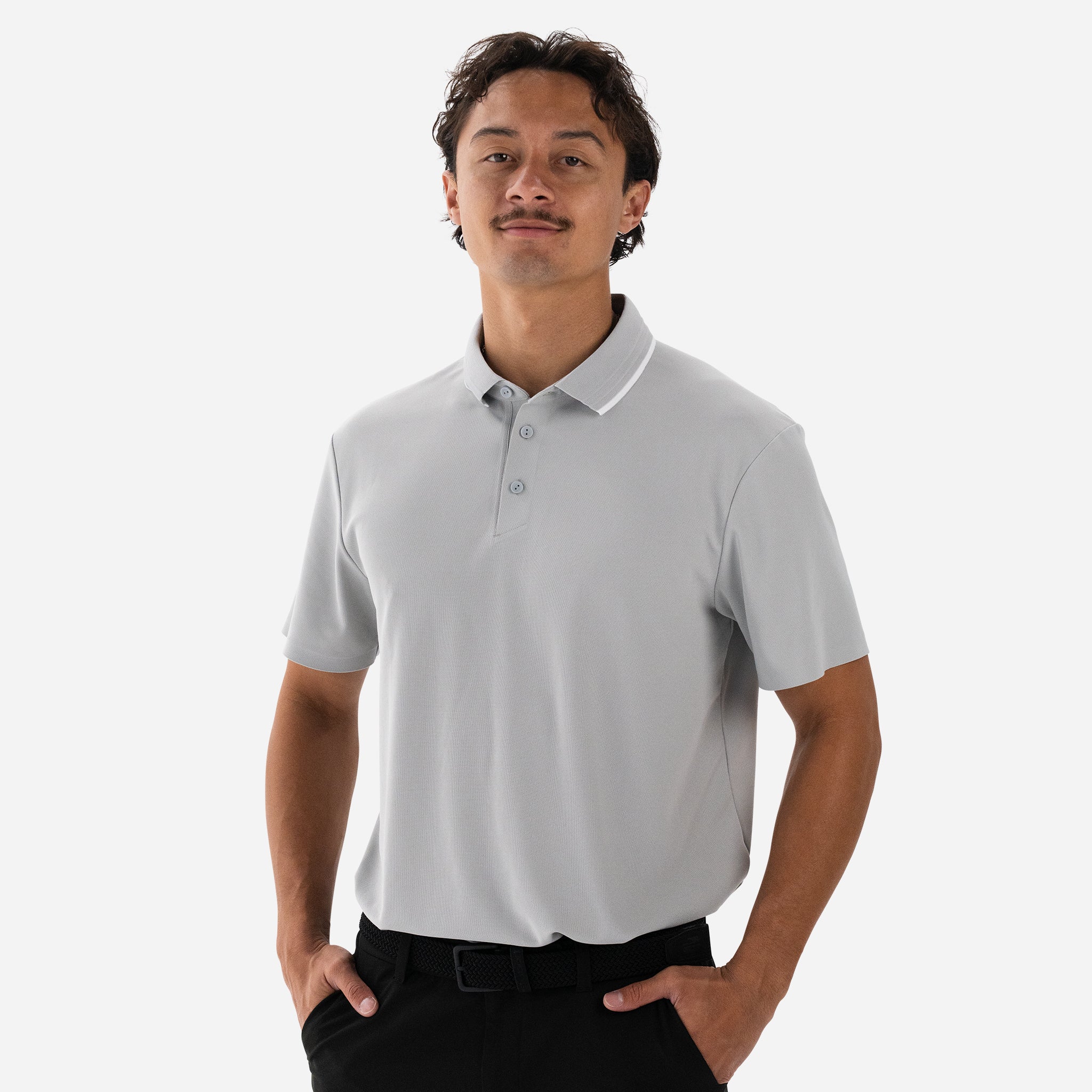 Performance Piqué Polo - Stone Grey