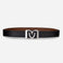 Reversible Belt Set in Carbon in Pebbled Black/Brown